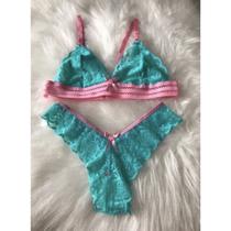 Conjunto Lingerie Rendinha Atacado Conforto Renda Calcinha Sutiã Dia a Dia Soutien P M G GG