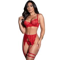 Conjunto Lingerie sem Bojo Aro de Sustentação Alça Ajustável + Cinta Ligas Conjunto Lingerie sem Bojo Aro de Sustentação Alça Ajustável + Cinta Ligas