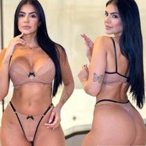 Conjunto Lingerie Sem Bojo Com Aro Fio Dental Rendado Sexy Conjunto Lingerie Sem Bojo Com Aro Fio Dental Rendado Sexy