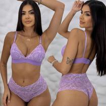 Conjunto Lingerie Sem Bojo Sem Aro Rendado Calcinha Cintura Alta Sensual Conjunto Lingerie Sem Bojo Sem Aro Rendado Calcinha Cintura Alta Sensual