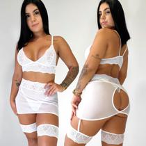 Conjunto Lingerie Sensual Com Saia Cinta Liga Renda sexy Luxo Conjunto Lingerie Sensual Com Saia Cinta Liga Renda sexy Luxo