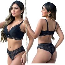 Conjunto Lingerie Sensual de Luxo Renda com Biju Feminino Conjunto Lingerie Sensual de Luxo Renda com Biju Feminino