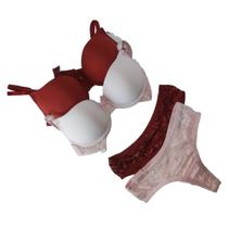 Conjunto lingerie sensual sutiã com bojo