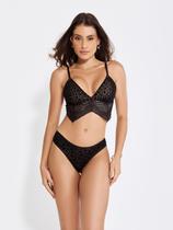 Conjunto Lingerie Sexy Luxo Cropped Sem Bojo Em Renda Veludo Conjunto Lingerie Sexy Luxo Cropped Sem Bojo Em Renda Veludo