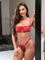 Conjunto Lingerie Sexy Meia Taça Gringa Sensual Renda Conjunto Lingerie Sexy Meia Taça Gringa Sensual Renda