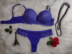 Conjunto Lingerie Soutien e Calcinha Tam G Cor lilás