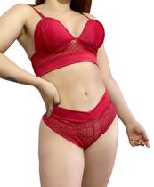 Conjunto Lingerie Sutiã e Calcinha Rendado C44