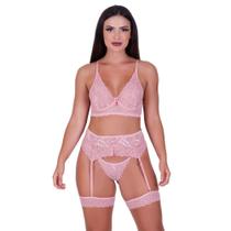 Conjunto Lingerie Sutiã sem Bojo e Perneira Sensual - c8 Amélia