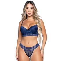 Conjunto Lingerie WLS Modas Bojo e Renda Com Elástico Sensual