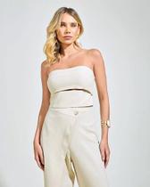 Conjunto Linho Feminino: Calça Envelope e Top sem alça com Lastex Luxo Conjunto Linho Feminino: Calça Envelope e Top sem alça com Lastex Luxo