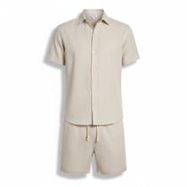 Conjunto Linho Masculino Camisa Botão Bermuda Mauricinho Conjunto Linho Masculino Camisa Botão Bermuda Mauricinho