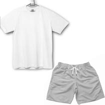 Conjunto Liso Camiseta Bermuda Tactel Plus Size Até o G5