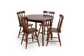 Conjunto Liso Clássico Colonial Redondo Imbuia Mesa 4 Cadeiras Conjunto Liso Clássico Colonial Redondo Imbuia Mesa 4 Cadeiras