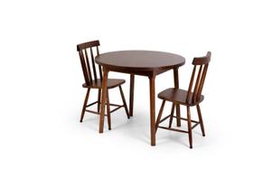 Conjunto Liso Clássico Colonial Redondo Mesa 2 Cadeiras