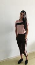 Conjunto listra suede m Conjunto listra suede m