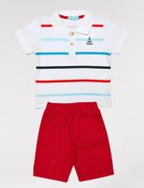 Conjunto Listrada Gola Polo Baby Menina Conjunto Listrada Gola Polo Baby Menina