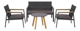 Conjunto Living Metal 4 Pecas 1 Mesa 3 Poltronas Preto