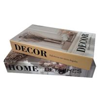 Conjunto livro caixa de papelão decorativo 'Home' + 'Decor' - Dünne It