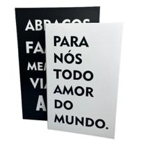 Conjunto livro de papelão decorativo branco e preto moderno