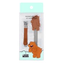 Conjunto lixa e cortador de unhas urso sem curso pardo