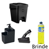 Conjunto Lixeira 8L E Dispenser + Detergente