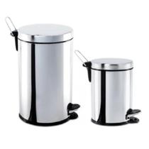 Conjunto lixeiras em inox c/ pedal e balde 12 litros + 3 litros brinox