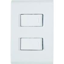 Conjunto Liz Branco 4x2 com 1 Interruptor Simples de 10 Ampères e 250 Volts + 1 Interruptor Paralelo de 10 Ampères e 250 Volts - 57170045 - TRAMONTINA