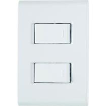 Conjunto Liz Branco 4x2 com 1 Interruptor Simples de 10 Ampères E 250 Volts + 1 Interruptor Paralelo