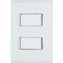Conjunto Liz Branco 4x2 com 2 Interruptores Simples de 10 Ampères E 250 Volts 57170040 Tramontin