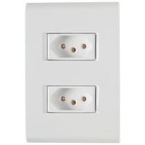 Conjunto Liz Branco 4x2 com 2 Tomadas 2p+t de 10 Ampères E 250 Volts 57170065 Tramontina Cj.2 To Conjunto Liz Branco 4x2 com 2 Tomadas 2p+t de 10 Ampères E 250 Volts 57170065 Tramontina Cj.2 To