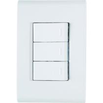 Conjunto Liz Branco 4x2 com 3 Interruptores Simples de 10 Ampères e 250 Volts - 57170070 - TRAMONTINA