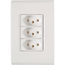 Conjunto Liz Branco 4x2 com 3 Tomadas 2P+T de 10 Ampères e 250 Volts - 57170076 - TRAMONTINA Conjunto Liz Branco 4x2 com 3 Tomadas 2P+T de 10 Ampères e 250 Volts - 57170076 - TRAMONTINA