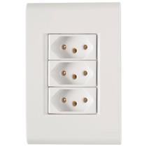 Conjunto Liz Branco 4x2 com 3 Tomadas 2P+T de 20 Ampères e 250 Volts - 57170079 - TRAMONTINA
