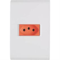 Conjunto Liz Branco e Vermelho 4x2 com 1 Tomada 2P+T de 20 Ampères e 250 Volts - 57170015 - TRAMONTINA Conjunto Liz Branco e Vermelho 4x2 com 1 Tomada 2P+T de 20 Ampères e 250 Volts - 57170015 - TRAMONTINA