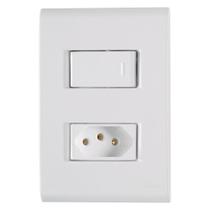 Conjunto Liz Placa 4x2 + 1 Interruptor Paralelo + 1 Tomada 2P+T 10A 250V Branco Tramontina