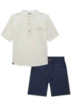 Conjunto LocBoo Camisa em Linho Deluxe e Bermuda em Sarja Melange com Elastano Super Power