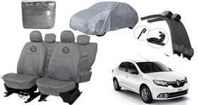 Conjunto Logan 08-17 couro cinza + brinde capa + limpador Conjunto Logan 08-17 couro cinza + brinde capa + limpador