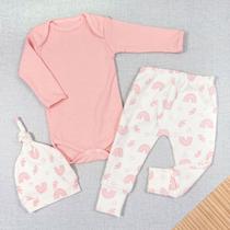 Conjunto longo 3 pçs para bebê estampadinho