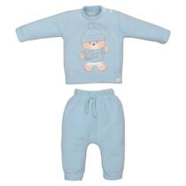 Conjunto Longo Bebê Menino Canelado Rafael Inverno Upi Uli - Conjunto Longo Bebê Menino Canelado Rafael Inverno Upi Uli -