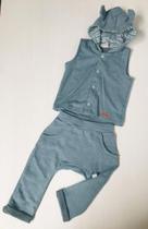 Conjunto Longo Bebe Menino Moletinho 3 Pçs Body + Colete 272