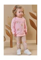 Conjunto Longo Blusa Raposa Rosa Bebê Menina Infanti Conjunto Longo Blusa Raposa Rosa Bebê Menina Infanti