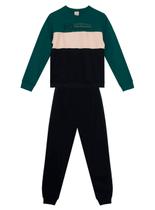 Conjunto Longo Brandili 55958 Infantil Com Recortes Moletom T. 04/10