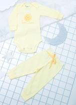 Conjunto longo de body sunflower para bebê