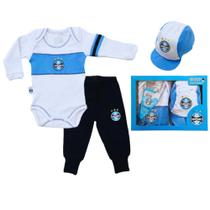 Conjunto Longo Grêmio Com Body e Boné Revedor