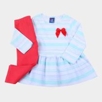 Conjunto Longo Infantil Pipa Cotton Listrado Feminino Conjunto Longo Infantil Pipa Cotton Listrado Feminino