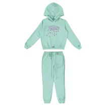 Conjunto Longo Inverno Moletom Infantil Menina Malwee Blusão com Capuz Calça