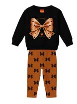 Conjunto Longo Kyly 1001532 Infantil Menina Laços Algodão T. 04/08 Conjunto Longo Kyly 1001532 Infantil Menina Laços Algodão T. 04/08