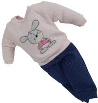 Conjunto Longo Luxo Bebê Menina Inverno Blusa + Calça 7172