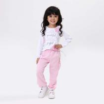 Conjunto Longo Menina Infantil Rosa Carol e Dani