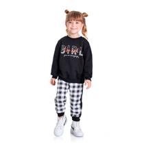 Conjunto Longo Menina Moletom Street Preto